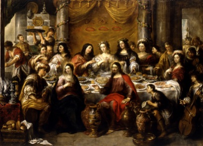 "The Wedding at Cana: Jesus Blesses the Water" (1641-1660), by Jan Cossiers (1600-1671), Saint Waldetrudis Church, Herentals, Belgium