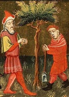 Detail, "Parable of the Fig Tree" (1430). Koninklijke Bibliotheek, The Hague.