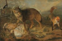 "Wolf reißt ein Lamm" (1666), by Christopher Paudiß (circa 1618 –1666/1667). Bavarian State Painting Collections. Public Domain.