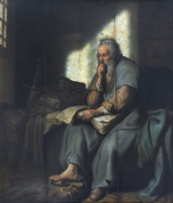 "Paul in Prison" (1627) by Rembrandt van Rijn (1606-1669). Staatsgalerie, Stuttgart. PD-US. Public Domain.