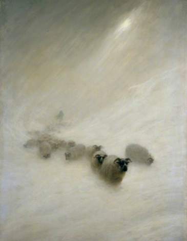 "The Stormy Blast" (1898) by Joseph Farquharson (1846-1935). Wikiart. Public Domain.